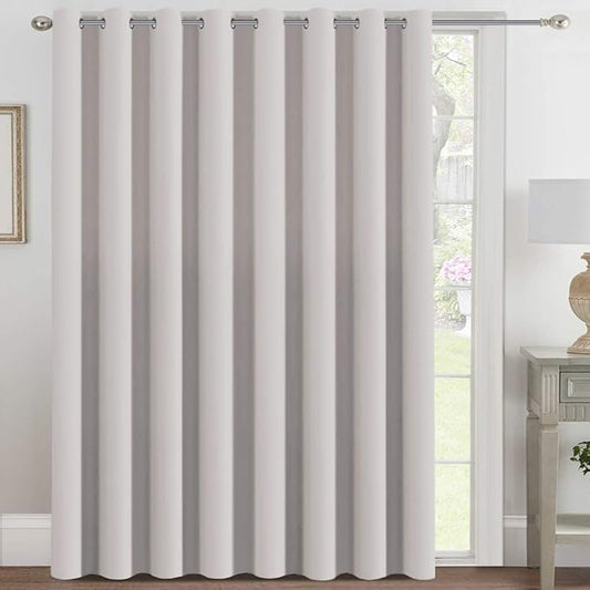 H.VERSAILTEX Blackout Patio Curtains 100 x 108 Inches for Sliding Door Extral Wide Blackout Curtain Panels Thermal Insulated Room Divider - Grommet Top, 9' Tall by 8.5' Wide - Stone