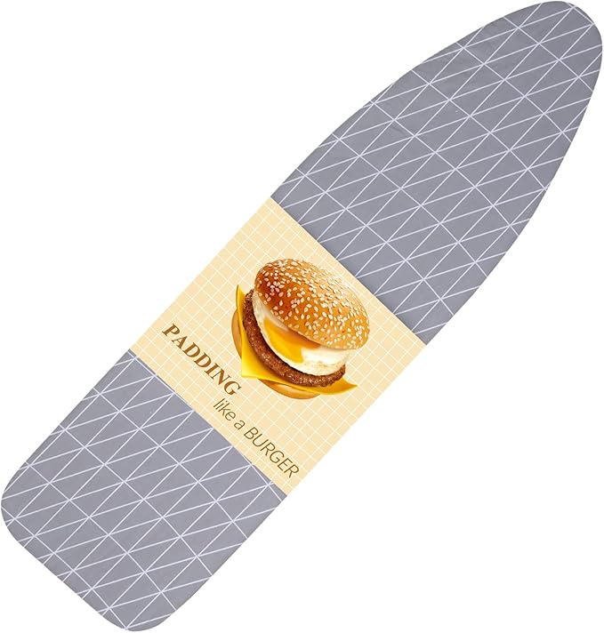 Ironing Board Cover, Full Size Scorch Resistant Padding, Elastic Edge, Heavy Duty Iron Pad Covers Standard Boards, Hook and Loop Fastener Strap Extra Thick