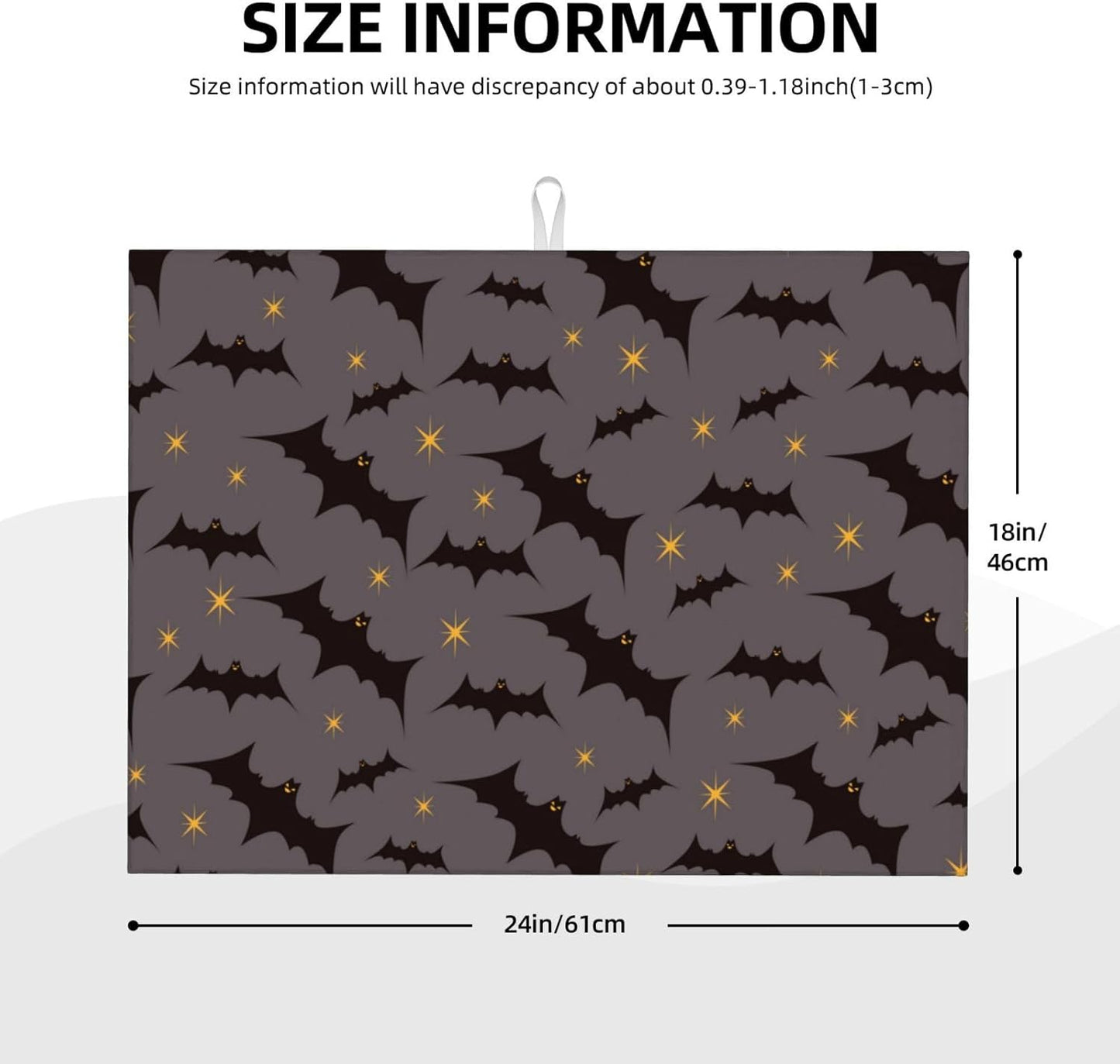 Star Bats Witchy Dish Drying Mat 18x24 For Kitchen Counter Absorbent Microfiber Dishes Pad Dish Drainer Rack Mats Fast Dry Kitchen Accessories