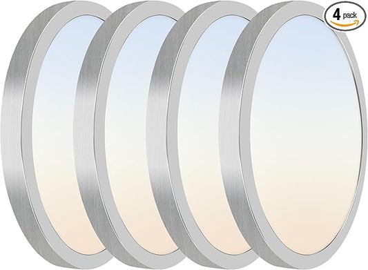 Hlite Brush Nickel 4pack 12 inch Flush Mount LED Ceiling Light Fixture, 24W 2400LM 3000K/4000K/5000K 3CCT Selectable Super Slim Light Fixtures Ceiling Mount for Kitchen, Bedroom