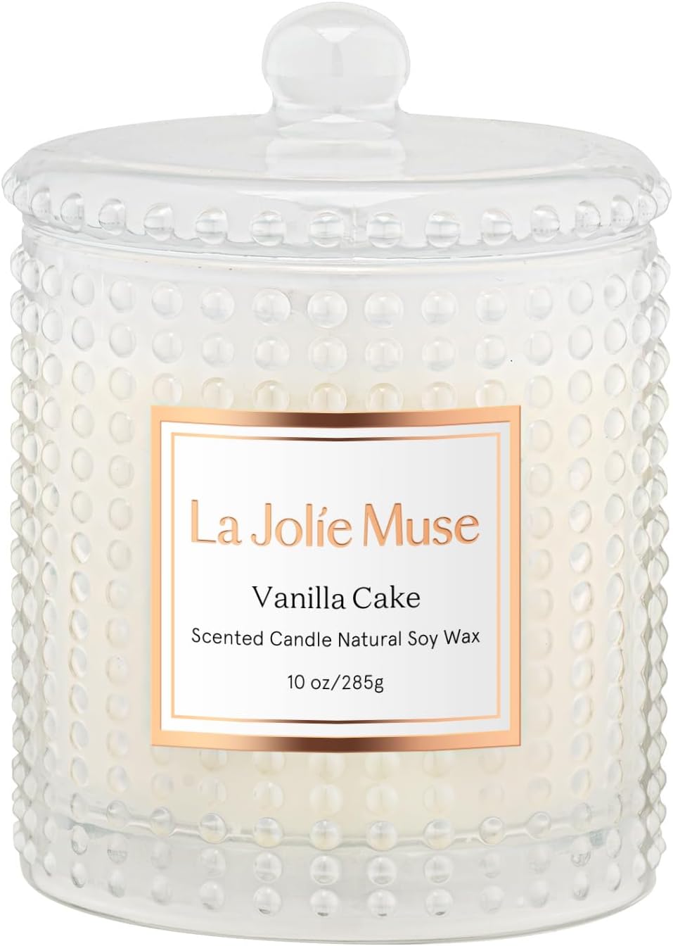 LA JOLIE MUSE Vanilla Cake Scented Candles, Vanilla Candles for Home Scented, Luxury Candle Gift for Women, Natural Soy Wax, 75 Hours Long Burning, 10 OZ