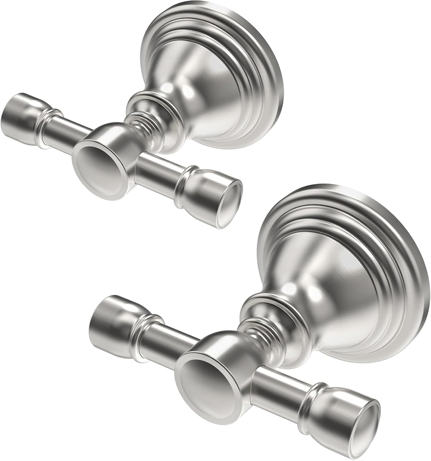 Towel Hook for Bathrooms 2 Pack, Stainless Steel Robe Coat Hook Wall Mount, Heavy Duty Towel Hanger for Kitchen, Bedroom or RV (Brushed Nickel)