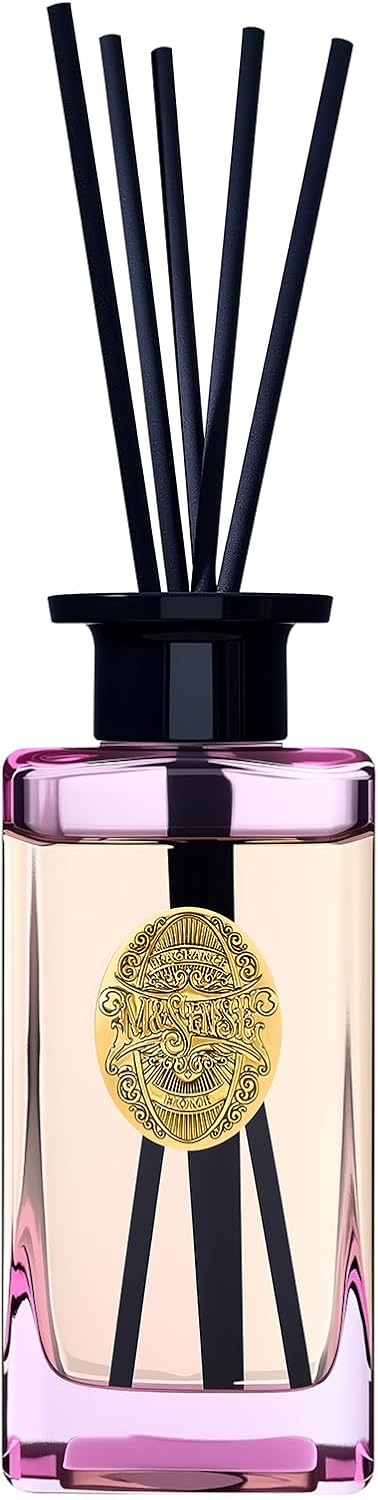 M&SENSE 10.14 oz Large Reed Diffuser Set | Ginger & Ylang Ylang Scent Oil Diffuser with Sticks | Hotel Collection Non-Toxic Essential Oil |for Bedroom Bathroom Living Room