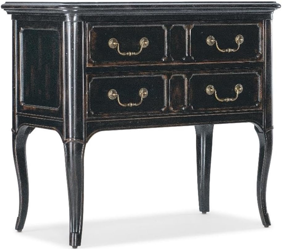 Hooker Furniture Charleston 2-Drawer Traditional Wood Nightstand in Black Cherry