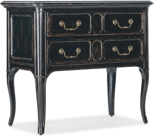 Hooker Furniture Charleston 2-Drawer Traditional Wood Nightstand in Black Cherry