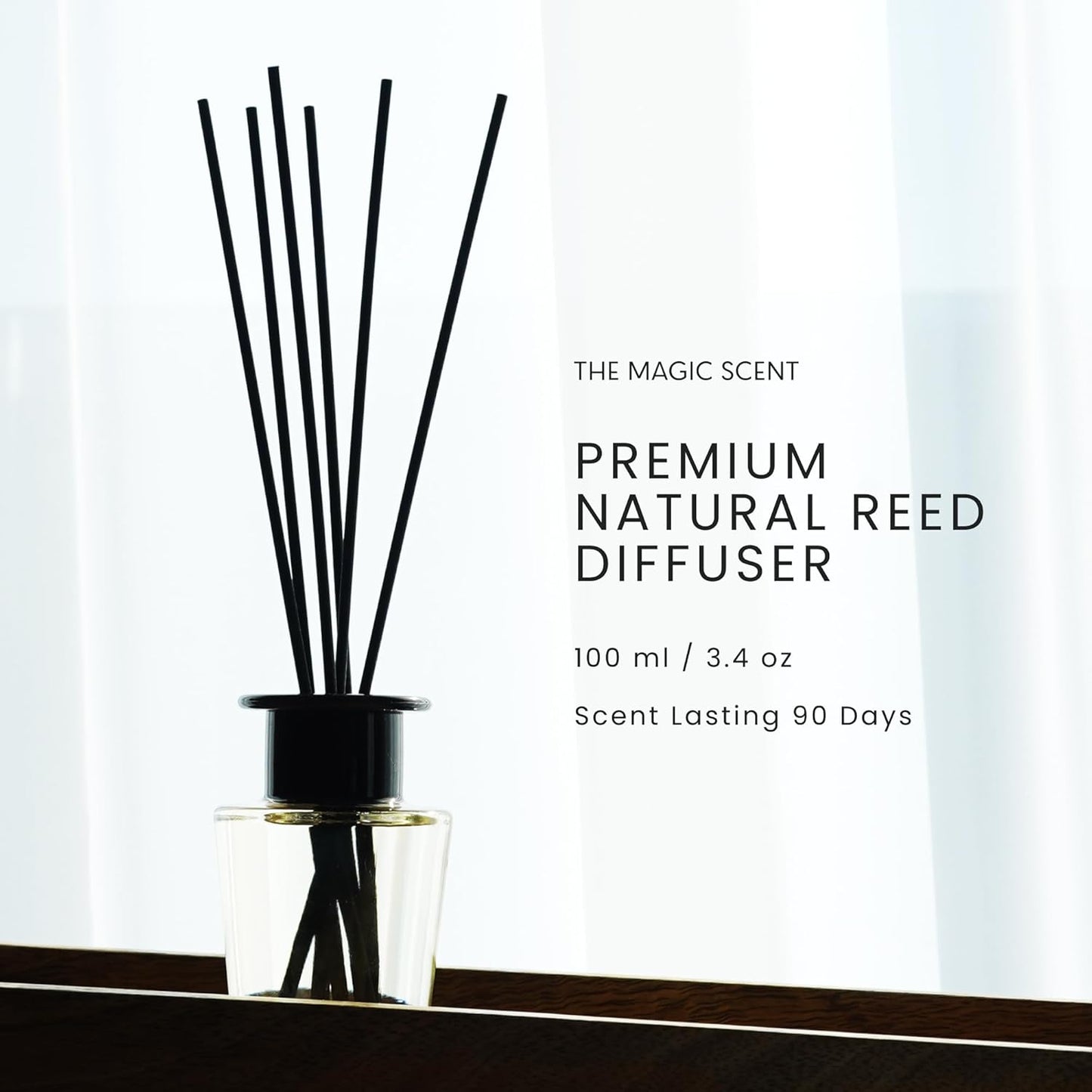 Lavender Reed Diffuser - Luxury Decorative Scent Diffusers for Home with Premium Fiber Reeds for Lasting Gentle Dispersal - Natural, Toxin-Free Aroma Oil Diffuser Sticks
