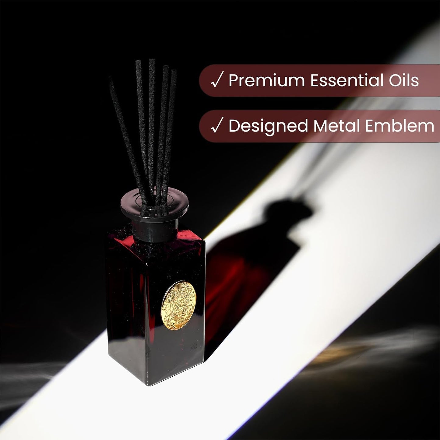 M&SENSE 6.3 oz Large Reed Diffuser Set | Rose Princess Scent Oil Diffuser with Sticks | Hotel Collection Non-Toxic Essential Oil |for Bedroom Bathroom Living Room