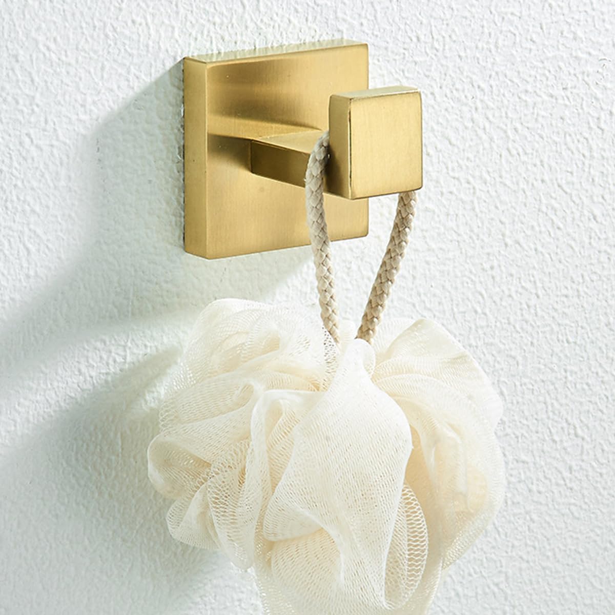 Nolimas 4 Pack Gold Towel Hook Stainless Steel Bathroom Rustproof Clothes Towel Coat Hook Wall Mounted Square Toilet Kitchen Heavy Duty Door Hanger