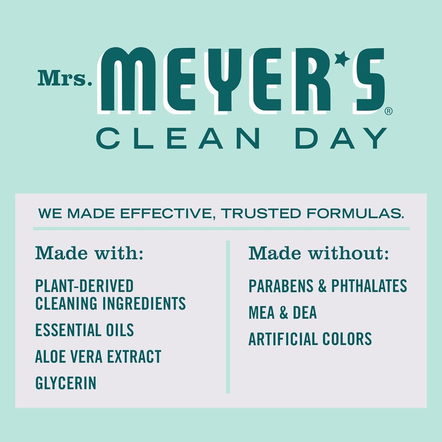 MRS. MEYER'S CLEAN DAY Liquid Dish Soap, Biodegradable Formula, Limited Edition Mint, 16 fl. oz - Pack of 3