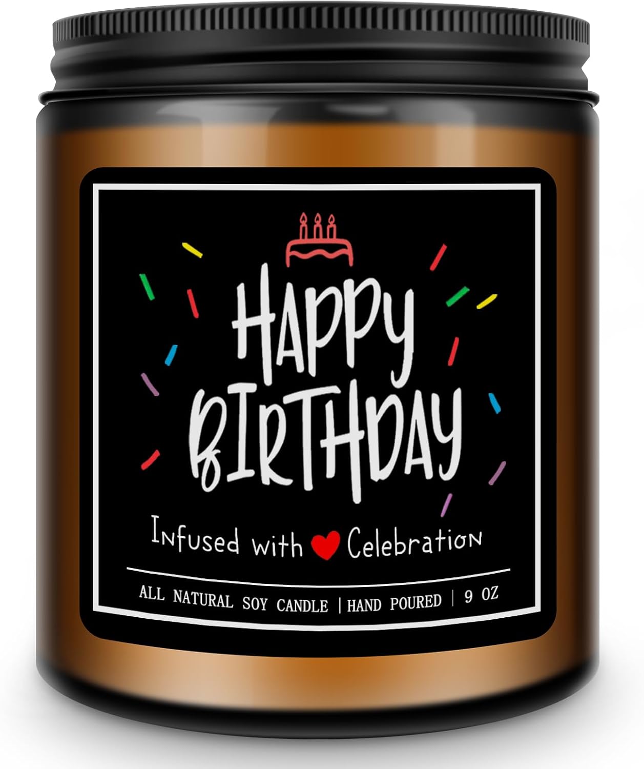 Homsolver 9OZ Lavender Scent Candles, Happy Birthday Decorations Gifts for Men, Women, Him, Friend, Dad, Brother, Husband, Boyfriend, More 50 Hours Burn Time