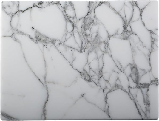 Natural Marble Board for Kitchen - 10" x 8" Stone Slab, Marble Cheese Pastry Board for Counter, Bathroom Trays, Serving Tray Jewelry Candle Plate (Arabescato)
