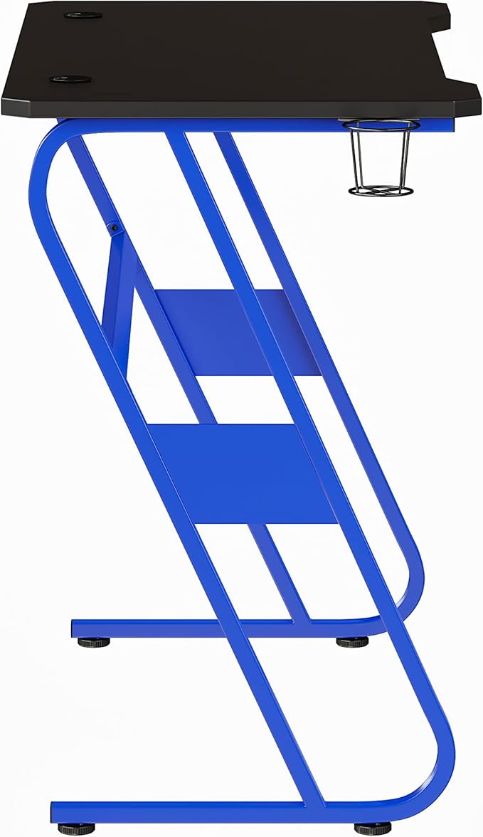 Flash Furniture Fisher Gaming Desk - Blue Ergonomic Computer Desk - 51.5" Gamers Table with Cup Holder and Headphone Hook