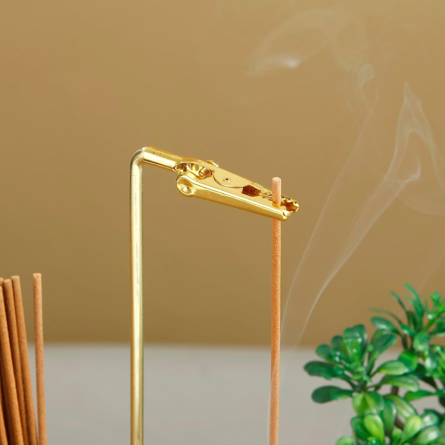 2 in 1 Incense Holder for Sticks, Anti-Ash Flying Incense Burne with Glass Ash Catcher and Incense Sticks Organizer for Meditation Yoga Spa Home Decor (Dark Base)