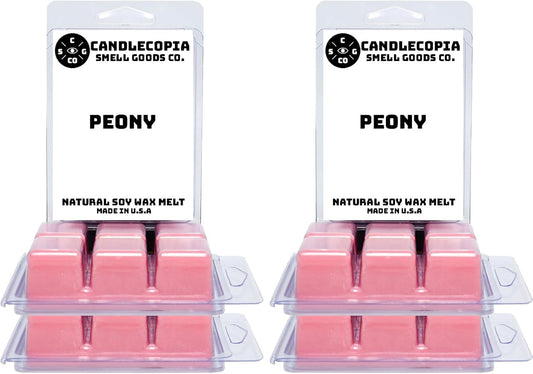 Peony Strongly Scented Hand Poured Vegan Wax Melts, 36 Scented Wax Cubes, 19.2 Ounces in 6 x 6-Packs