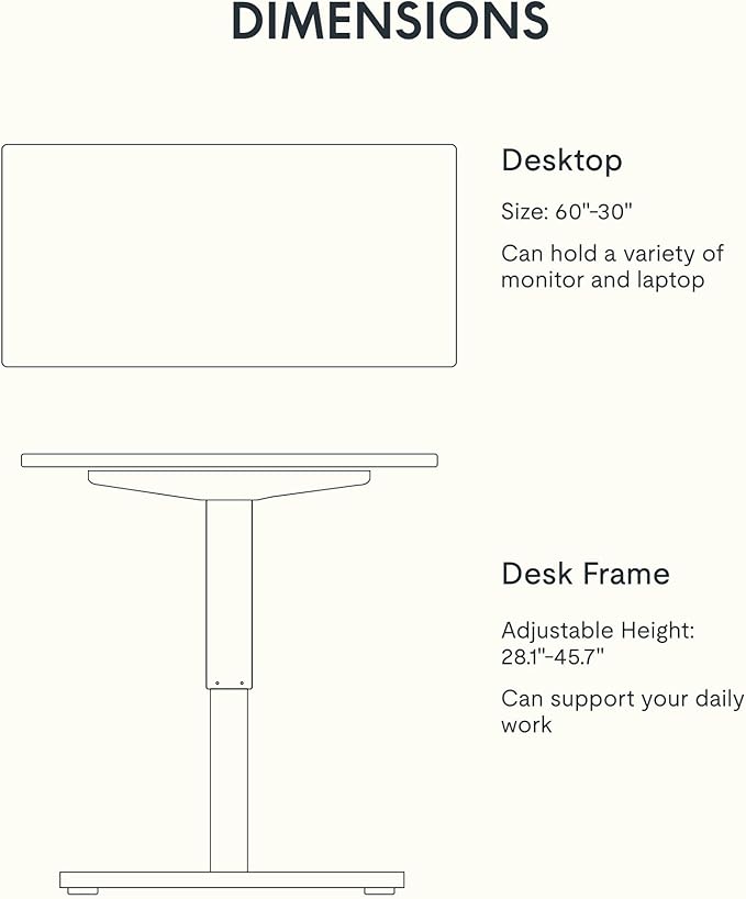 FLEXISPOT EN1 Bamboo Standing Desk, 60 x 30 Inches Whole-Piece Electric Adjustable Height Desk for Home Office (Silver Frame + Bamboo Top, 2 Packages)