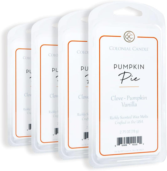 Colonial Candle Pumpkin Pie Wax Melts, Wax Melt Warmer Cubes, Long Lasting Scented Wax Warmer Cubes, 4 Pack, 6 Cubes Each - Made in The USA