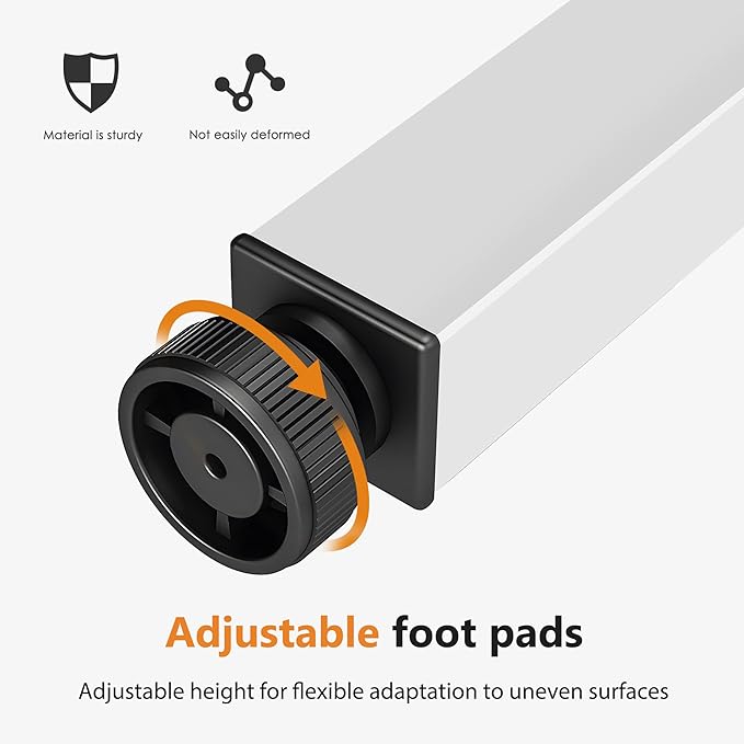 DlandHome Large Computer Desk, Folding Desk, Decent and Steady Home Office Desk/Workstation/Table 54.3inch White White