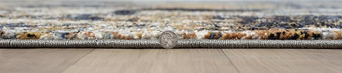 Keen Home Design Area Rugs - 5x8 Non-Shedding, Abstract Rugs for Kitchen, Living Room, Bedroom, Dining Room, Entryway - Size: 5'3" x 7'7", Multi