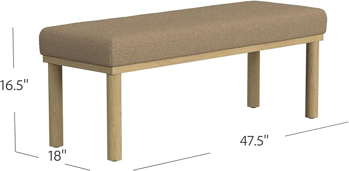 HomePop Oslo Decorative Bench - Brown Boucle