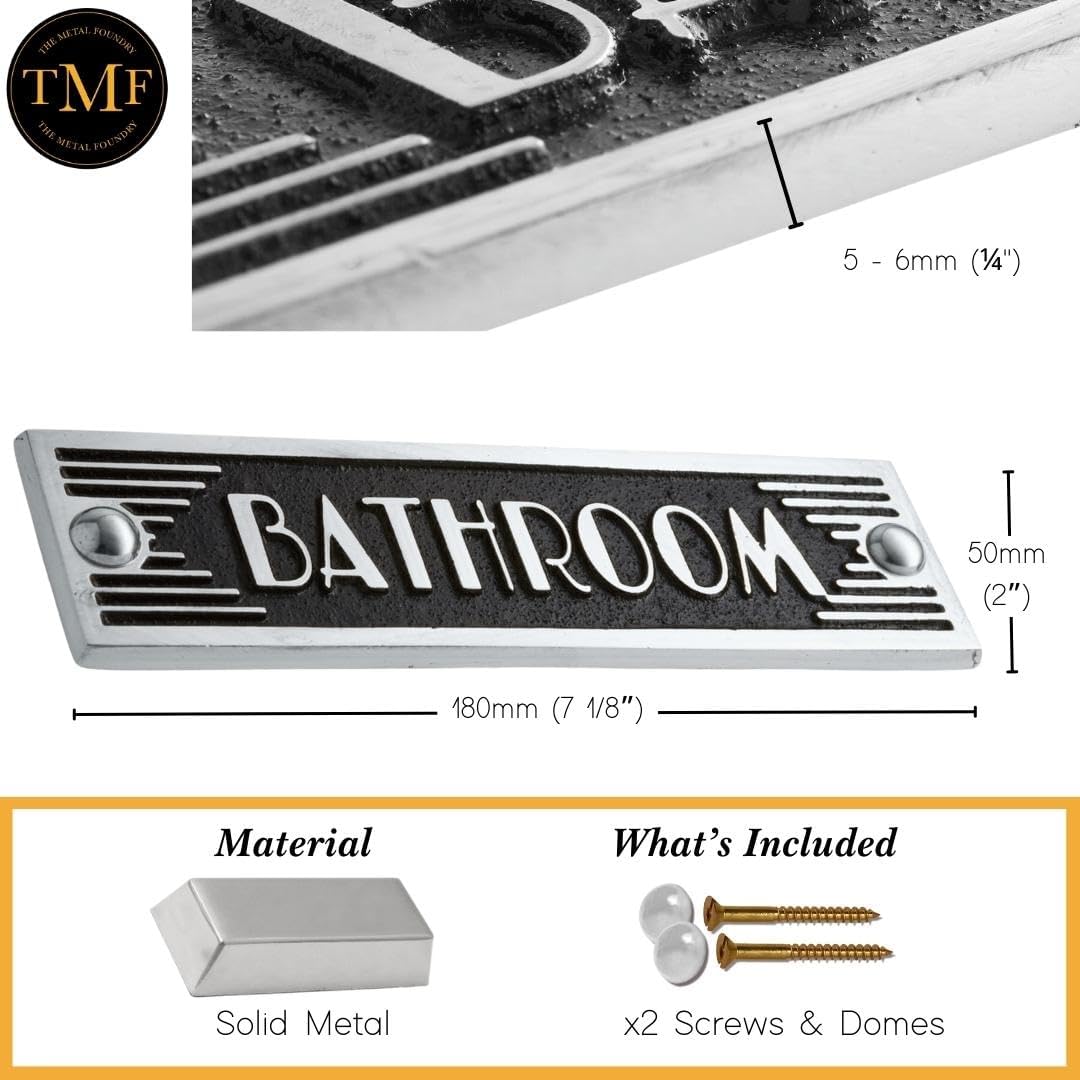 The Metal Foundry Toilet Metal Door Sign. Art Deco Style Home Décor Accessories Door Or Wall Aluminium Plaque. Handmade in England.