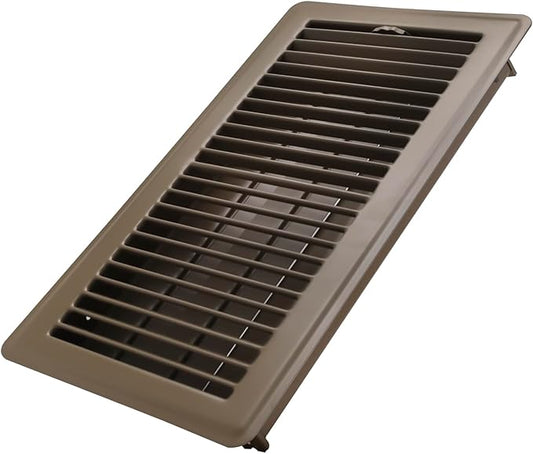 6x12 Inch Floor Register - Heavy Duty Steel Walkable Floor Vents - Easy Adjust Air Supply Lever - Vent Covers for Home (Brown)