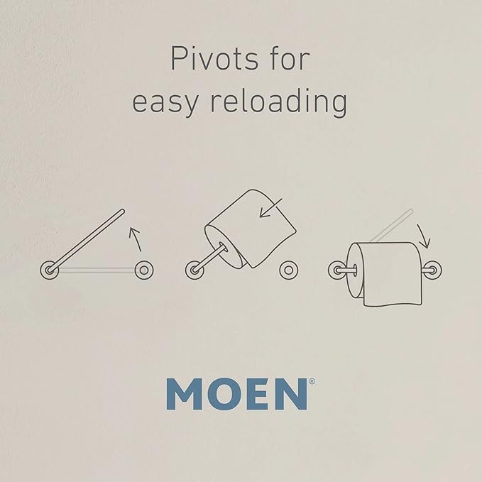 Moen Align Brushed Nickel Pivoting Wall Mounted Modern Toilet Paper Holder, YB0408BN