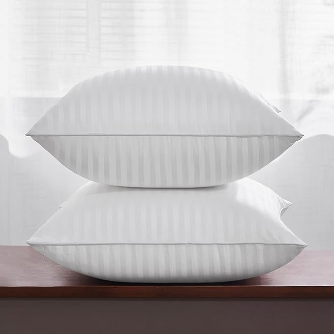 Oubonun 22 x 22 Throw Pillow Inserts, Firm and Fluffy Decorative Square Pillows for Couch Bed Sofa with Soft Cotton Cover White Cushion with Down Alternative Pack of 2