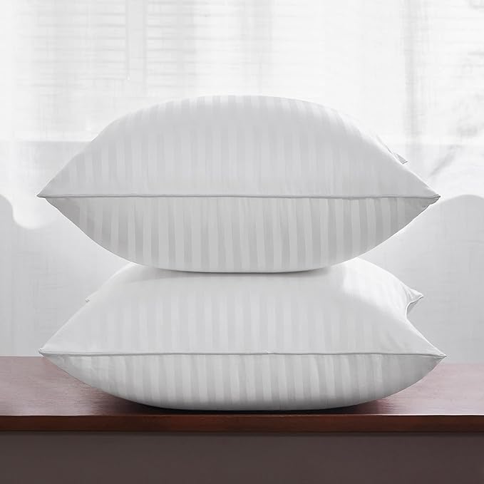 Oubonun 12 x 20 Throw Pillow Inserts, Firm and Fluffy Decorative Square Pillows for Couch Bed Sofa with Soft Cotton Cover White Cushion with Down Alternative Pack of 2