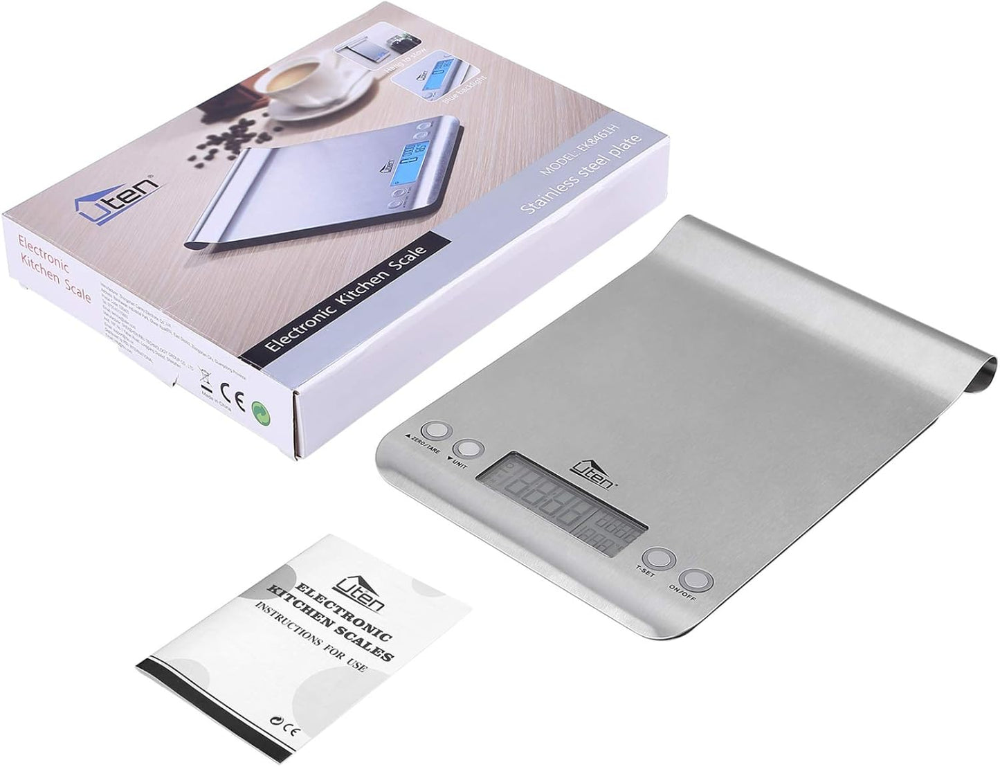Digital Kitchen Scale Ultra Slim Multifunction Stainless Steel Hook Design Food Scale 11lb 5kg with Back-Lit LCD Display Ideal for Measuring Ingredients and Liquids