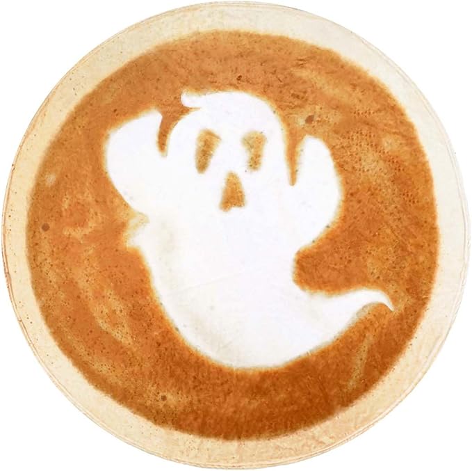 Vessia Giant Ghost Coffee Throw Blanket, Realistic Funny Food Blanket for Adults and Kids, 300GSM Giant Soft Cookies Throw for Couch, Sofa, Bed, Fun Cozy Round Home Decor for All Seasons, 60 inches