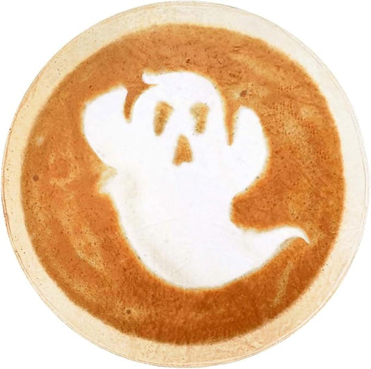 Vessia Giant Ghost Coffee Throw Blanket, Realistic Funny Food Blanket for Adults and Kids, 300GSM Giant Soft Cookies Throw for Couch, Sofa, Bed, Fun Cozy Round Home Decor for All Seasons, 60 inches