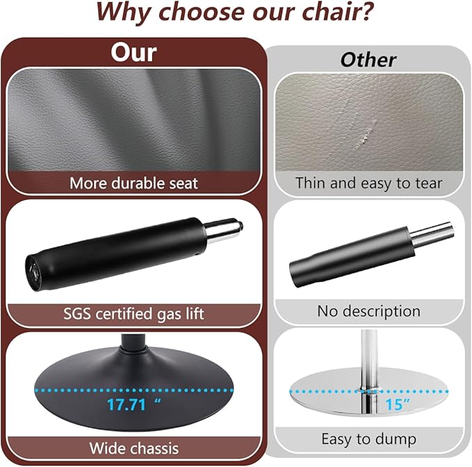 Kidol & Shellder Bar Stools Set of 2 Adjustable Swivel Gray, PU Leather Upholstered with Back, Modern Counter Height Stools for Kitchen Island, Home Bar