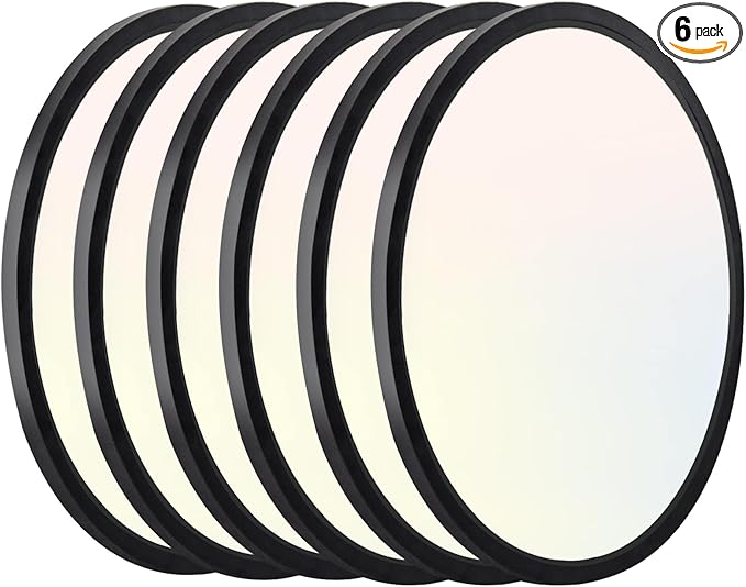 Hlite 6pack 9 Inch Flush Mount LED Ceiling Light Fixture,18W 1800LM Super Slim Light Fixtures Ceiling Mount 3000K/4000K/5000K 3CCT Selectable,Ceiling Light Fixtures for Kitchen,Bedroom(Black)