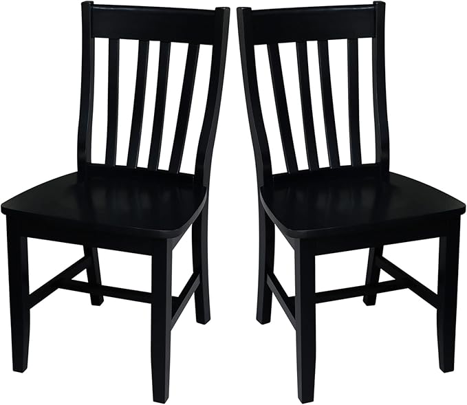 International Concepts Pair of Schoolhouse Chairs Black