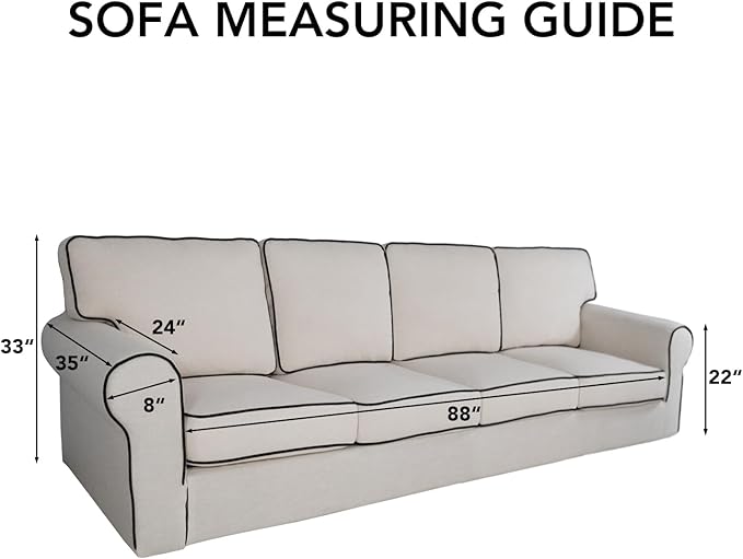 PureFit Reversible Quilted Sofa Cover, Water Resistant Slipcover Furniture Protector, Washable Couch Cover with Non Slip and Elastic Straps for Kids, Dogs, Pets (4 Seater Sofa, Sage Green/Ivory)