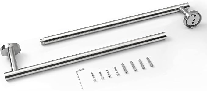 HITSLAM Chrome 31.6 Inch Towel Bar for Bathroom, SUS304 Stainless Steel Bathroom Towel Rack Wall Mounted, Modern Home Decor Bath Towel Holder with Hardware Accessories