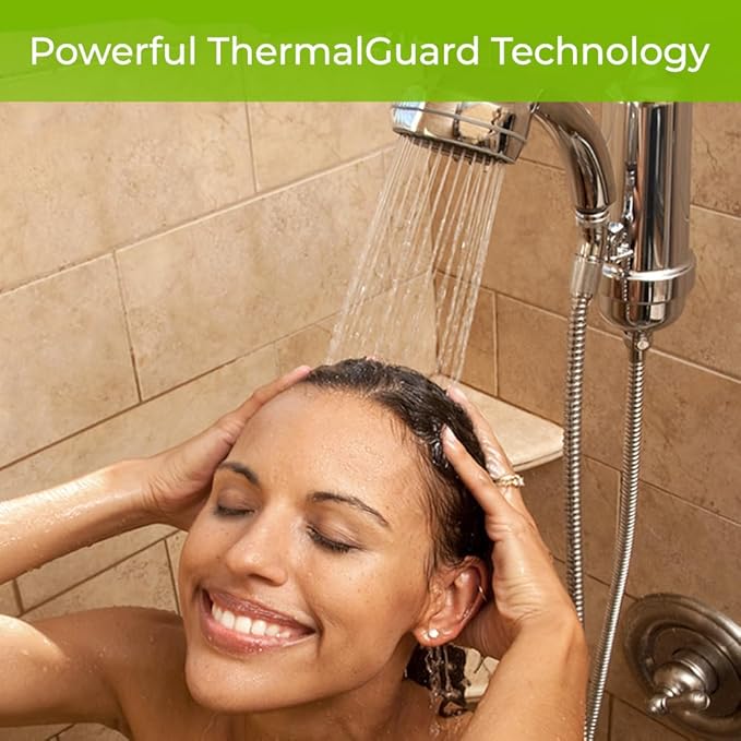 WaterChef Handheld Shower Filter System SF-7C (Brushed Nickel) - Deluxe Adjustable Wand, Advanced Filtration for Superior Chlorine Reduction - NSF/ANSI Certified: 96.6% of Chlorine, 10,000 Gal., USA
