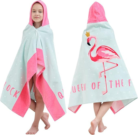 Kids Bath Towels, Kids Towel Girls Boys Hooded Beach,Bathroom,Pool Swim Towels 30 × 50 INCH Large Size Ultra Absorbent Cute Cartoon Animal Full Vitality 100% Cotton Wearable Wrap for Child