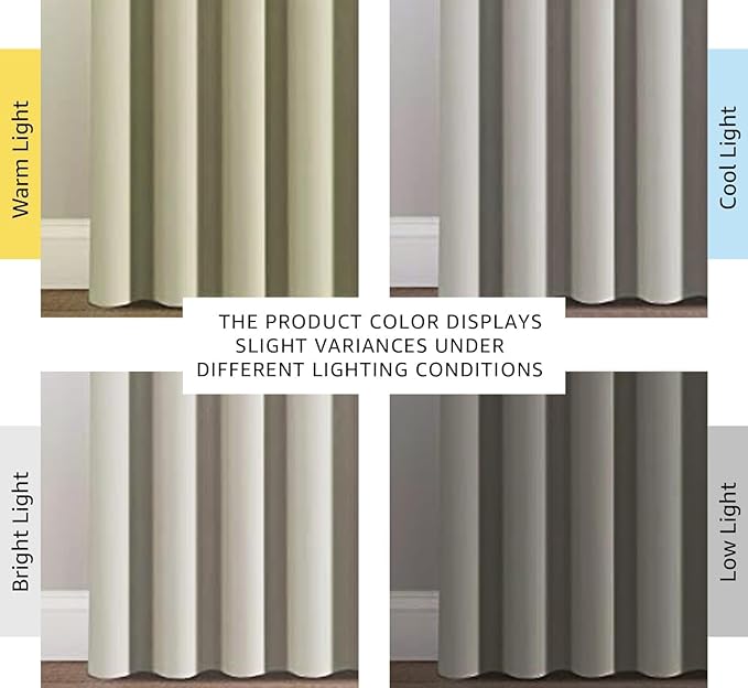 H.VERSAILTEX Blackout Curtains for Sliding Glass Door Room Divider Curtains Noise Reduce Curtain Panel Portable Window Screen Sliding Partition, W120 x L96 inches/8' Tall by 10' Wide, Ivory/Cream