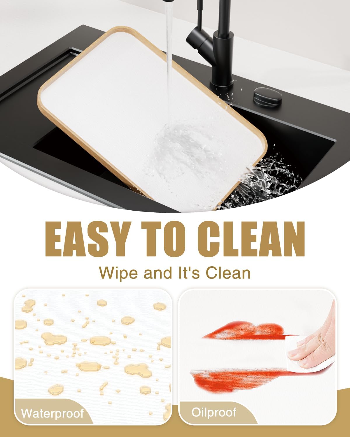 Drawer and Shelf Liner, Non-Adhesive Kitchen Cabinet Liners, Non Slip Shelf Paper Waterproof Washable Thickened for Dresser Pantry Shelve Bathroom Protector