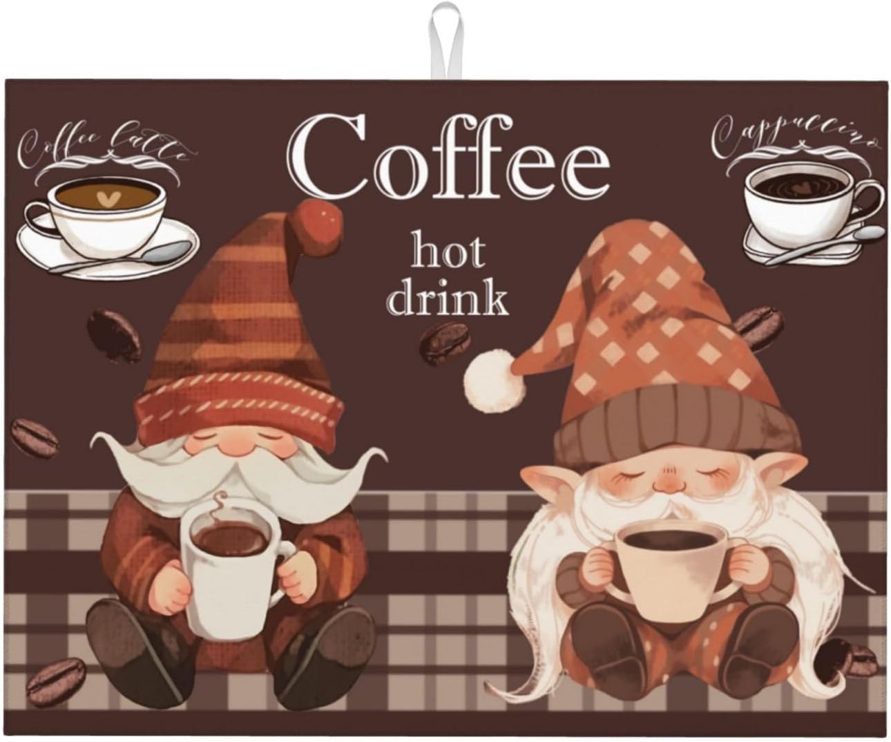 Dwarf Drinking Coffee Dish Drying Mat 18x24 For Kitchen Counter Absorbent Microfiber Dishes Pad Dish Drainer Rack Mats Fast Dry Kitchen Accessories