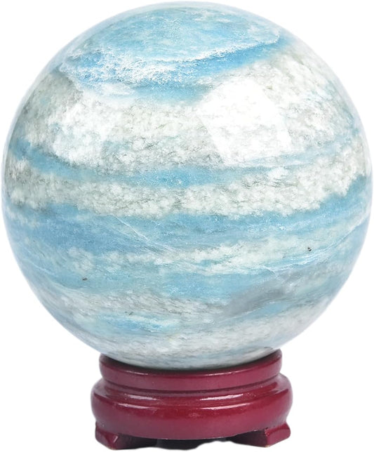 JIC Gem Natural Large Healing Crystal Sphere Ball Trolleite Crystal Decorative Ball Chakra Meditation Fengshui (100-110mm)