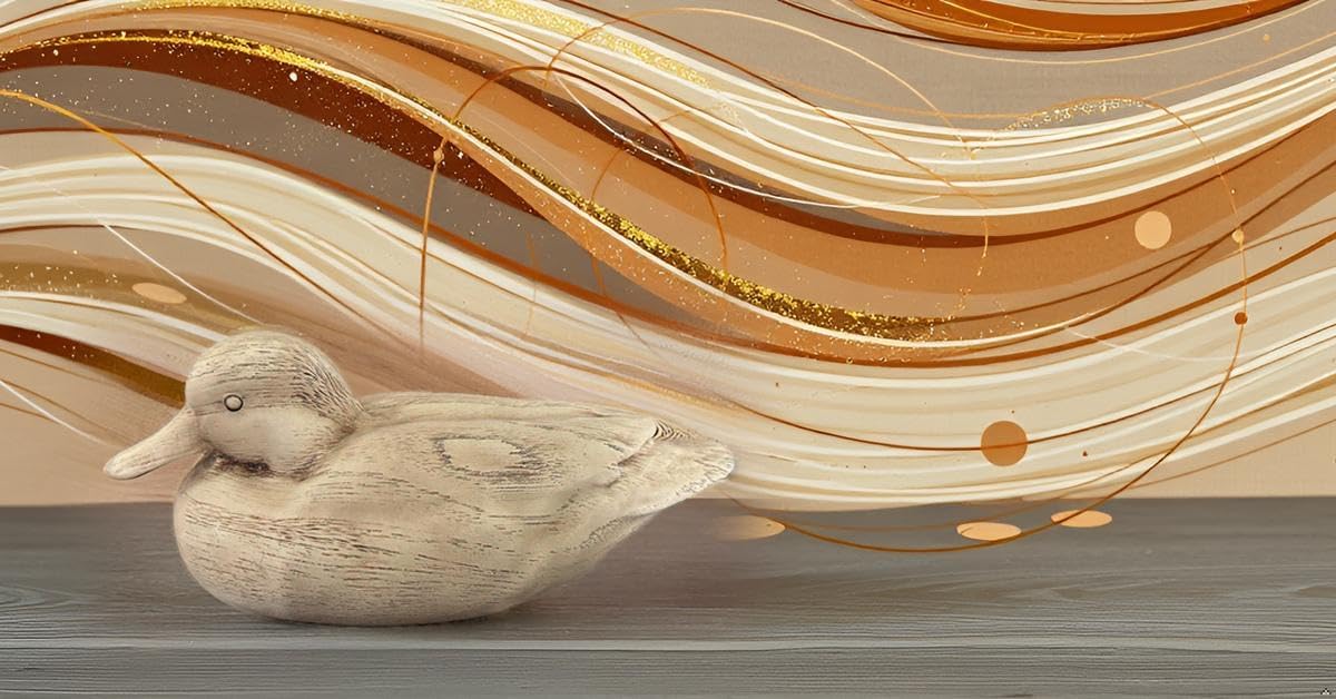 Hymmah Duck Home Decor Statue Rustic Home Decorations for Living Room, Boho Sculpture Resin Animal Collectible Figurines for Indoor Decor (Beige)