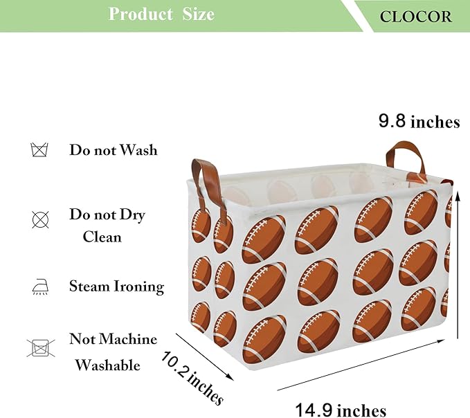CLOCOR Rectangular Storage Basket, Storage Bin, Gift Basket, Room Decor(Rugby)