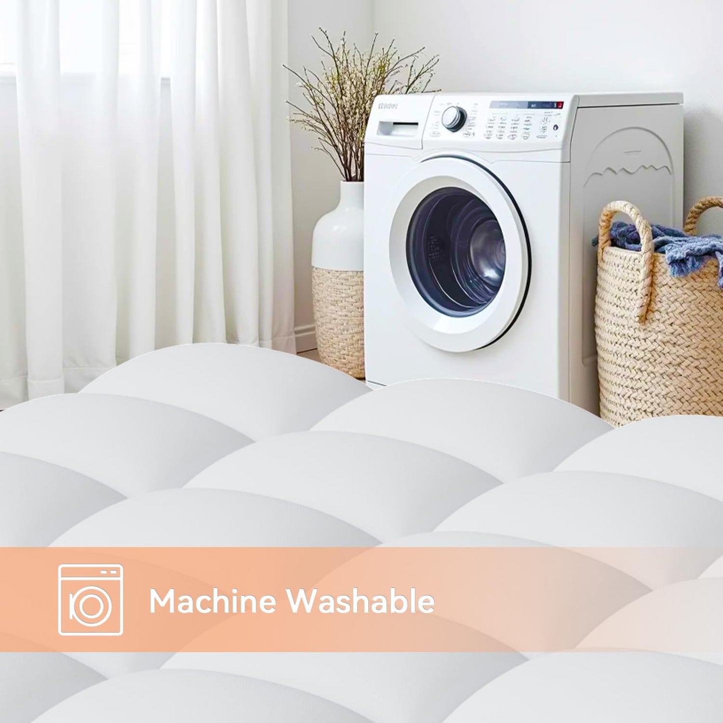 King Mattress Topper for Back Pain Relief, Extra Thick Pillow Top Plush Mattress Pad with Deep Pocket, Soft Pillowtop King Size Bed Toppers Filled Fluffy Down Alternative, White