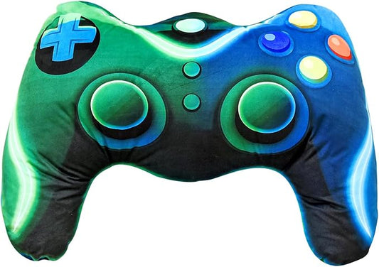 Meeting Story Game Controller Shaped Plush Throw Pillow Cushion for Boys and Girls Gamer Room Decoration for Sofa Couch/Computer Chair/Bed Gifts for Teen Boys Gaming Toy Pillow (Blue Green, Large)