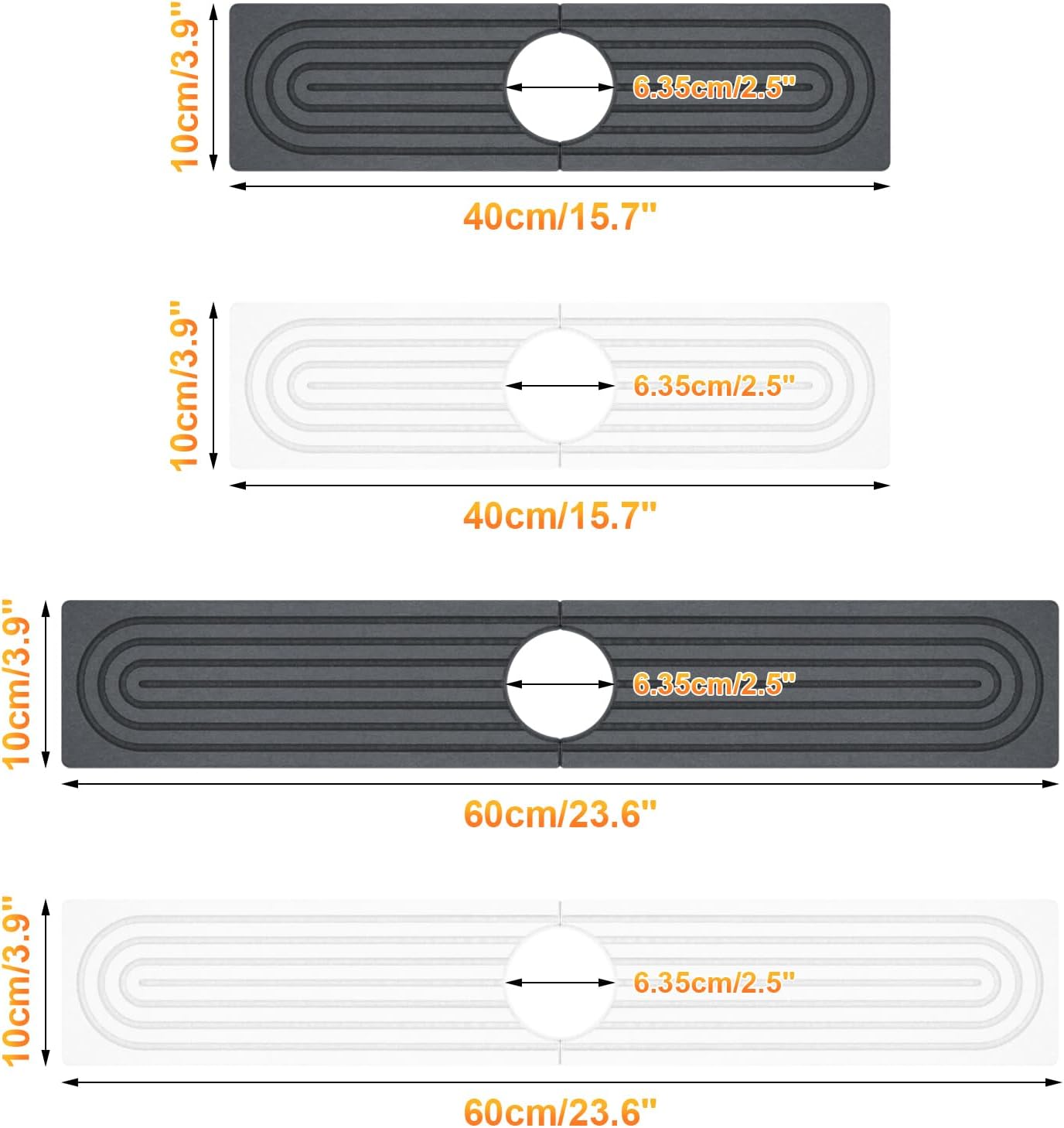 Kitchen Sink Faucet Mat, Super Absorbent Diatomaceous Earth Kitchen Sink Mat Prevents Water Pooling in Sinks, Sink Splash Guard for Kitchen Bathroom Keeps Counrtops Dry (White)