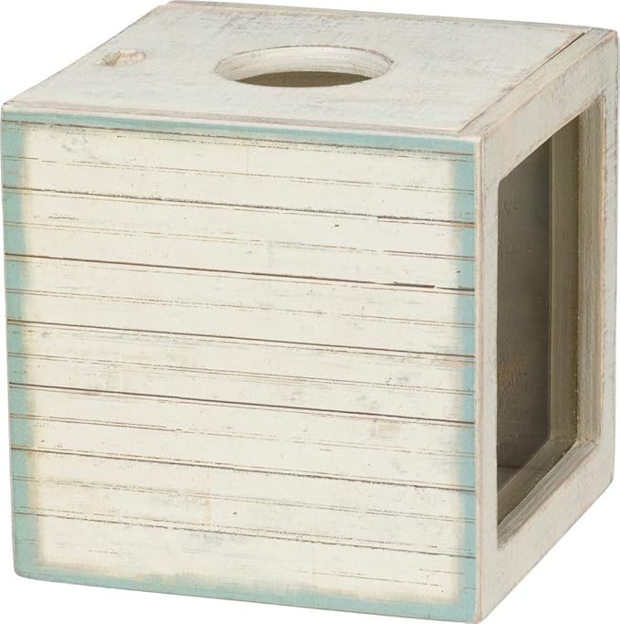 Primitives by Kathy Seashell Holder - Coastal Decor, Glass Display, Treasure Chest, Room and Bedroom Decor