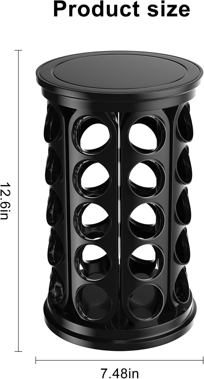 K Cup Holder, Coffee Pod Carousel Organizer K Cup Stand, Compatible with 40 Keurig K-Cup Pods, Large Compacity Coffee Capsule Holder, Home or Office Kitchen Counter Organize(Black)