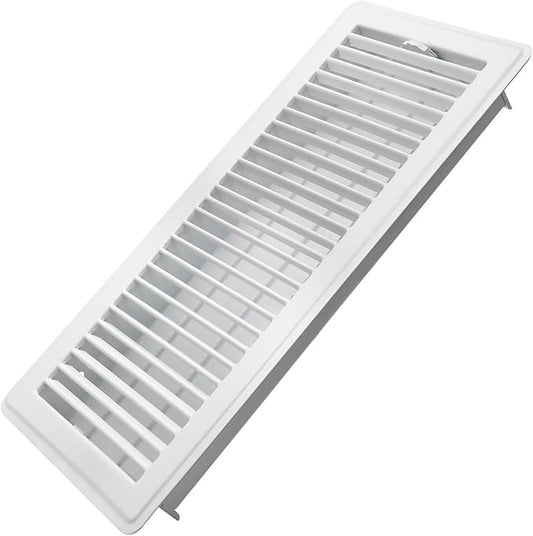 6x14 Inch Floor Vents Heavy Duty Floor Registers, Floor Air Vent Covers for Home Floor Wall Ceiling, Rust Proof Finish Registers Grilles & Vents - White